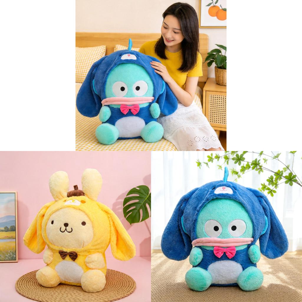 Pom Pom Purin Hangyodon Plush Toy Cartoon Animal Soft Stuffed Doll For Kids And Collectors