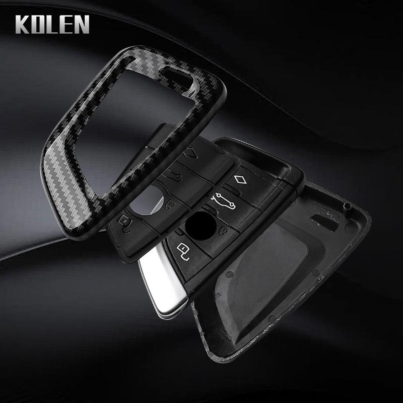 ABS Carbon Fiber Car Key Case Cover For BMW X1 X3 X5 X6 X7 1 3 5 6 7 Series G20 G30 G11 F15 F16 G01 G02 F48 Protected Shell Fob
