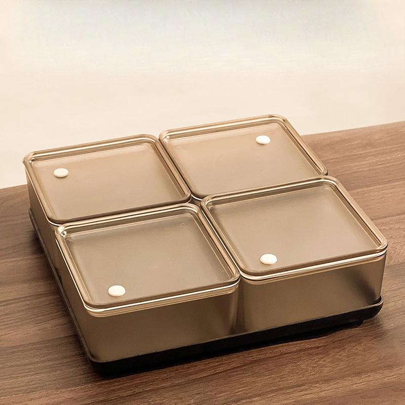 

Ретро Квадратная Конфетница Новогодняя Высококлассная Тарелка для Орехов и Закусок Сухофруктов Герметичная Перегородка с Крышкой Тарелка для Орехов в Гостиную .