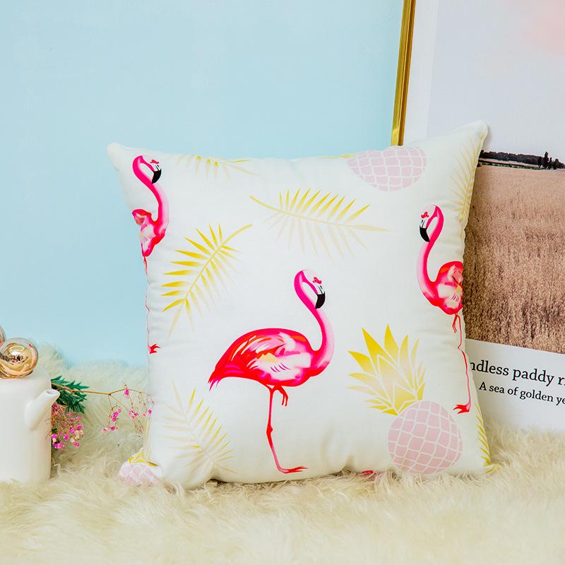 Small Fresh Flamingo American Pastoral Nordic Style Pillow Set Car Sofa Cushion Pillow Cover Does Not Include Pillow Core