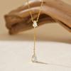925 Sterling Silver Tassel Zircon Pendant Necklace for Women Simple Daily Wear Stackable Silver Necklace Party Gift