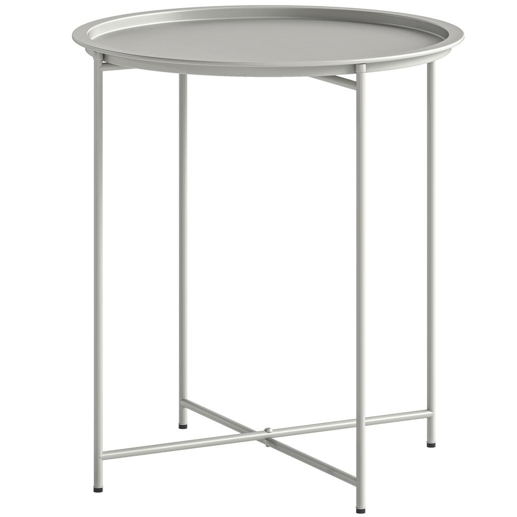 Steel Removable Tray Top Garden Table - White