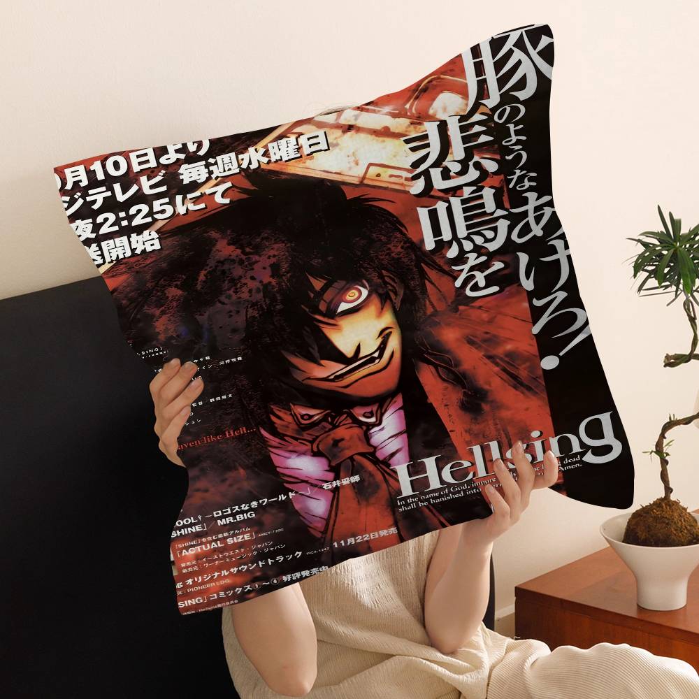 Anime H-Hellsing Pillow Gift Home Office Decoration Bedroom Sofa Car Cushion Cover Case 45x45