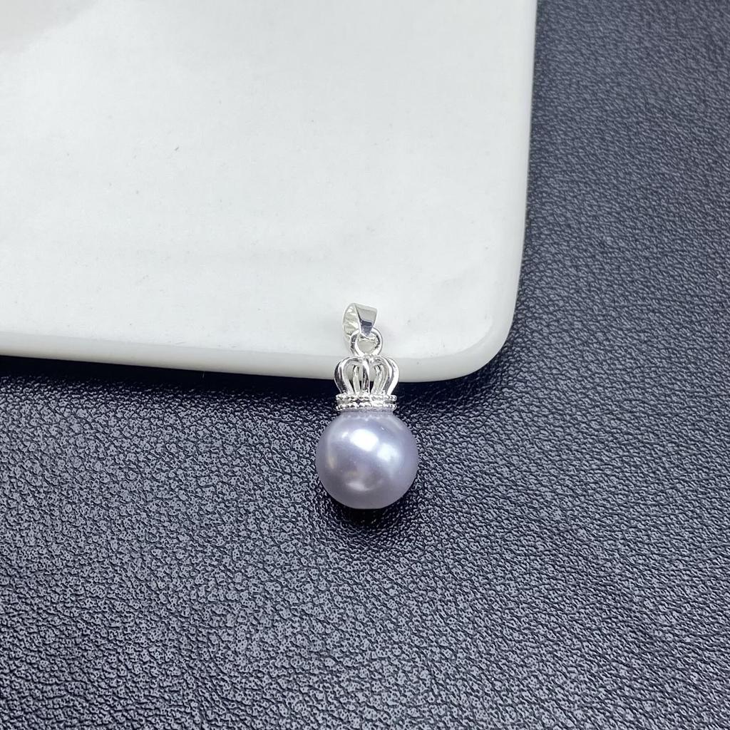 Zircon Crown Freshwater Pearl Pendant Necklace with Color-Preserving Earrings and Ear Cuffs - Fashion DIY Handmade Jewelry Accessories
