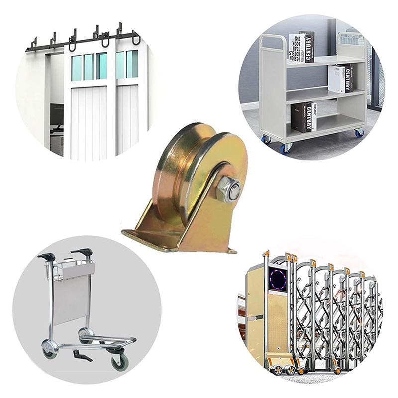 4Pcs V Shaped Plating Color Track Wheel Bearing Home Hardware Rigid Caster V Groove Wheel For Sliding Door Rollers