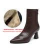 Krazing Pot Microfiber Pointed Toe Thin High Heels Modern Boots Size 42 Zip Plus Size Women Elastic Ankle Boots