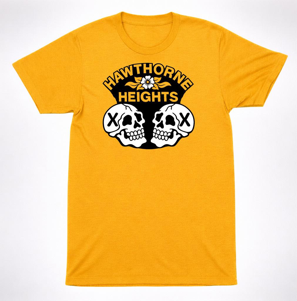 Hawthorne Heights Retro Skulls X Skull flower T Shirt Emo Post Hardcore Band Tee