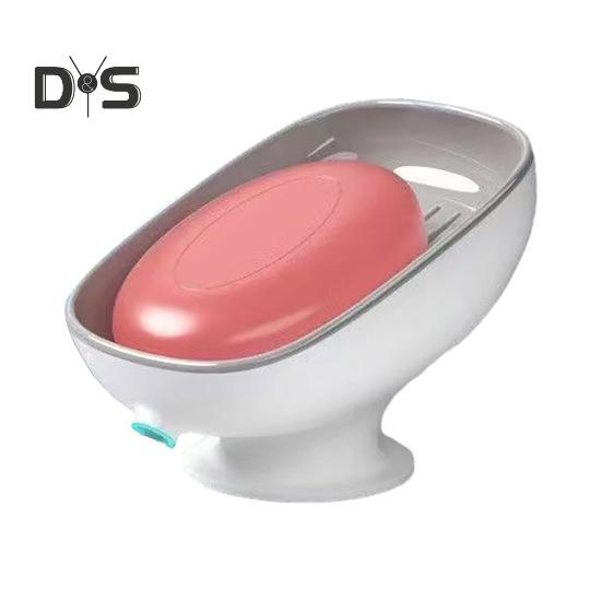 

Мыльница на присоске со сливным отверстием, самоосушающийся многофункциональный органайзер для мыла в ванной, держатель для кухонной губки серый