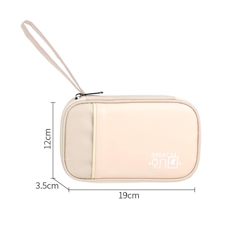 Sac de Rangement Portable à Main pour Accessoires Mobiles - Câbles de Données, Batteries Externes, Écouteurs, Conception Anti-Collision