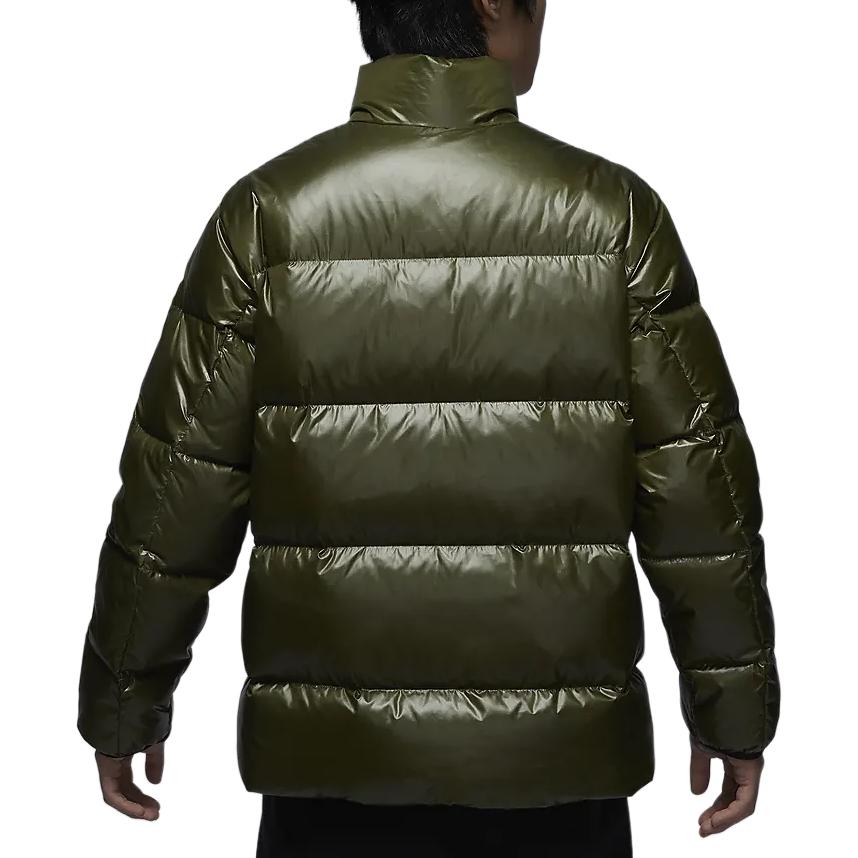 Jordan Logo Pattern Casual Comfortable Loose Warm Stand Collar Down Jacket Men jackets Olive-Green Black FV7272222