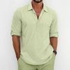 Men Long Sleeve Turn Down Collar Casual Breathable Solid Shirt