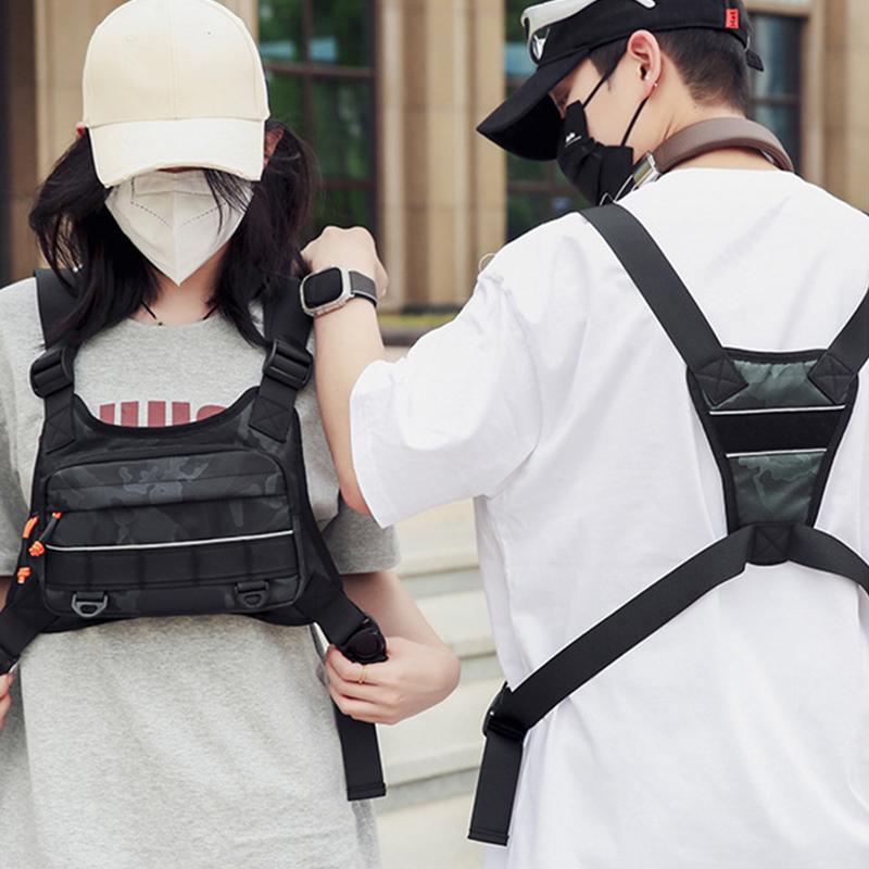 Front Chest Bag Camping Vest Backpack for Men Women Running Tactical Pack Sports Outdoor Cycling Running Fishing Travel Rig Bag