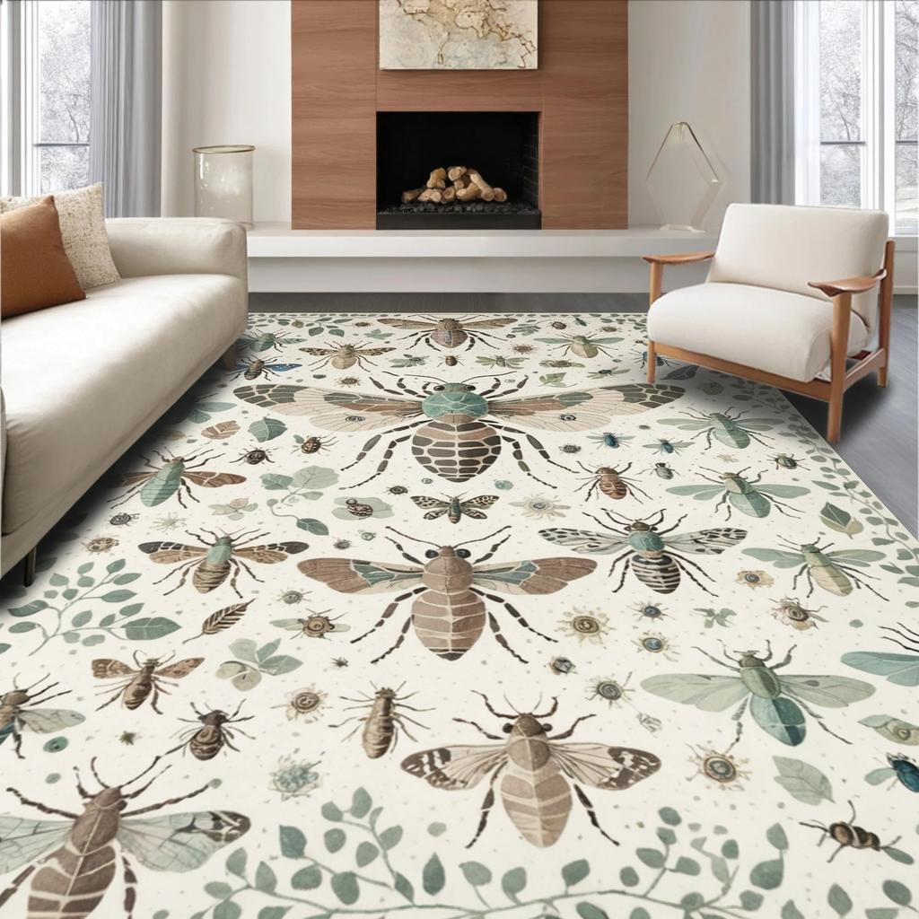 European Classical Butterfly Carpet Living Room Sofa Coffee Table Carpet Dirt Resistant Bedroom Thick Floor Mat