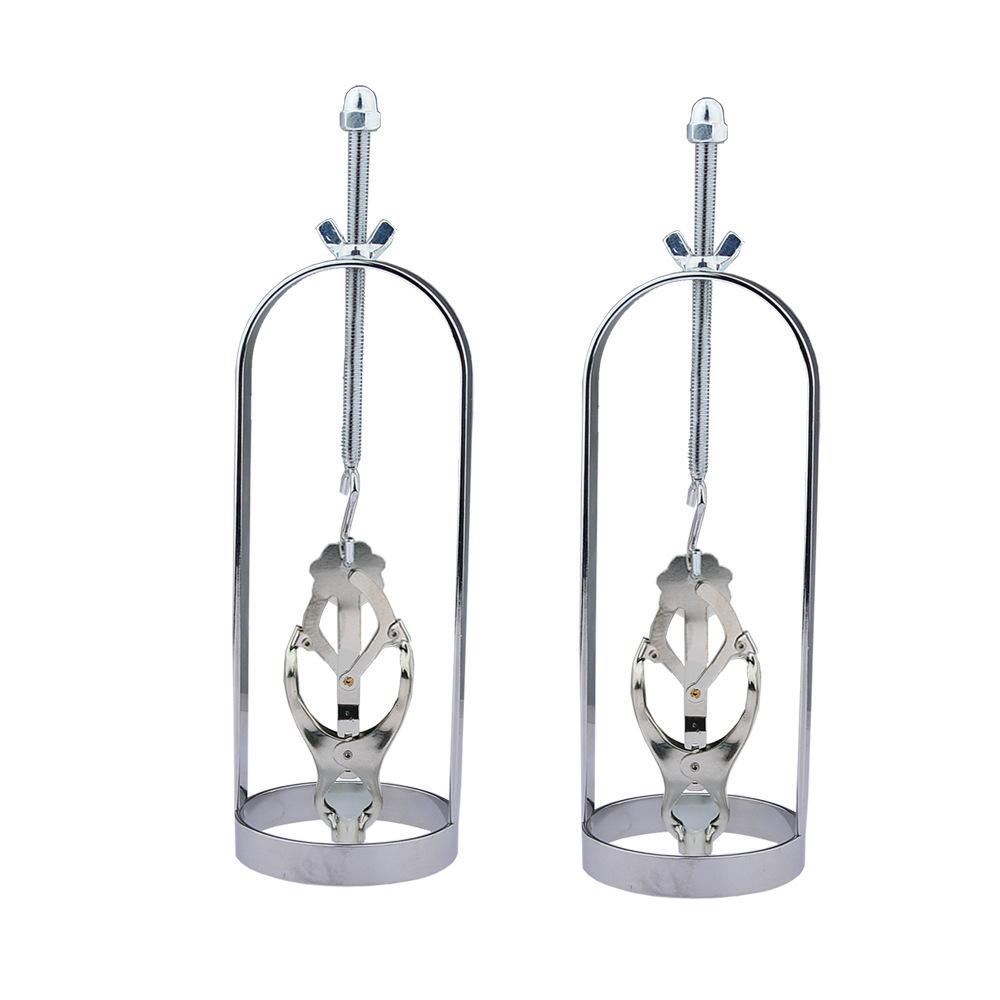 Silver Breast Clip Cage Set for Women Adjustable Nipple Clamp Pair with Soft Rubber Tips Couples Bondage Adult Toys