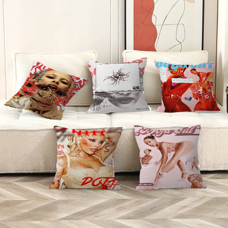 Newly Pop Rapper D-Doja C-Cat Single Pillow Cushion Cover Pillowcase Living Room Sofa Home Decor