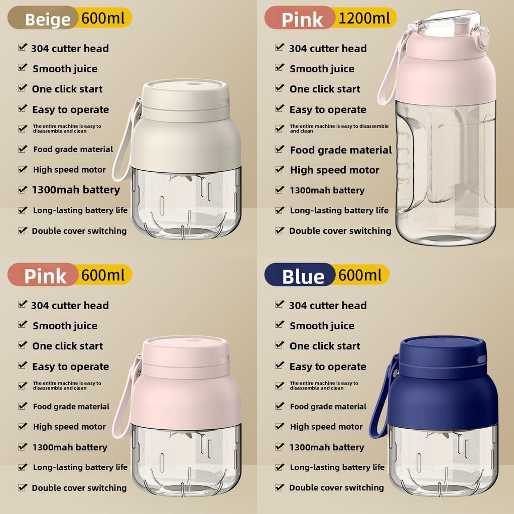 Type-c Usb Rechargeable Juicer Cup With Fast Spin And Foodgrade Plastic For Travel