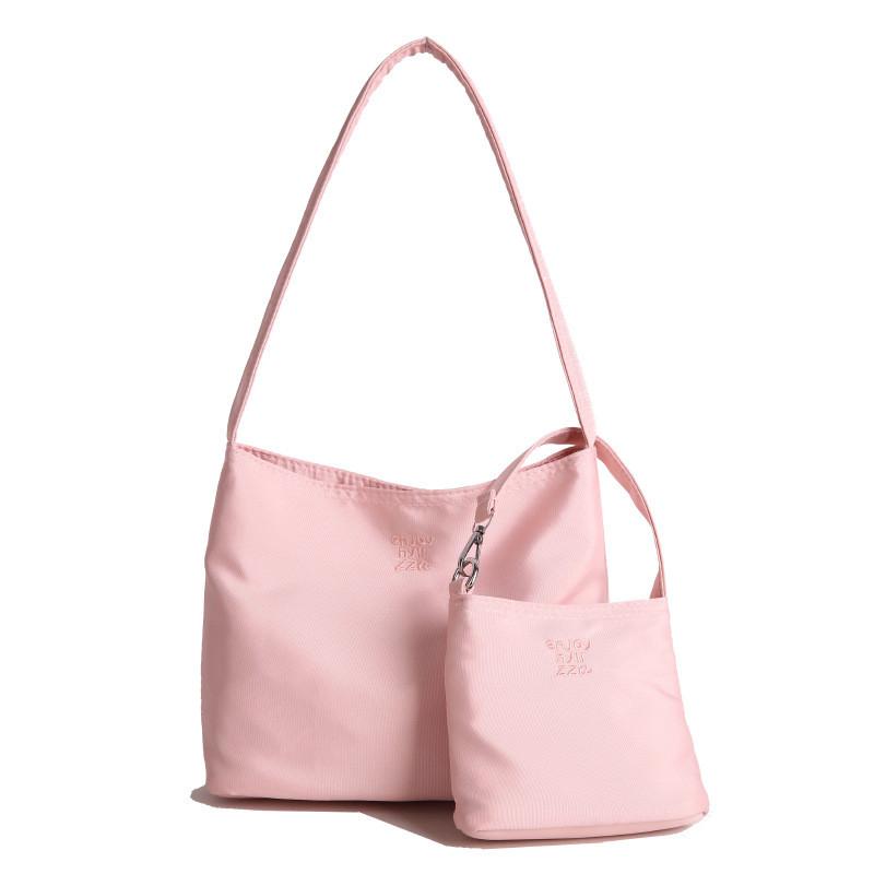 Nylon Tote Bag With Embroidery For Women Urban Casual Daily Use