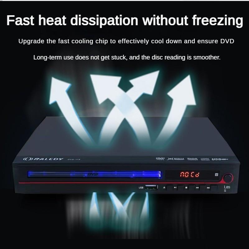 HD 1080P Home Disk Drive CD Player High Quality Sound Effects Videodisk Player Eye Protection DVD Player 23X20X4cm