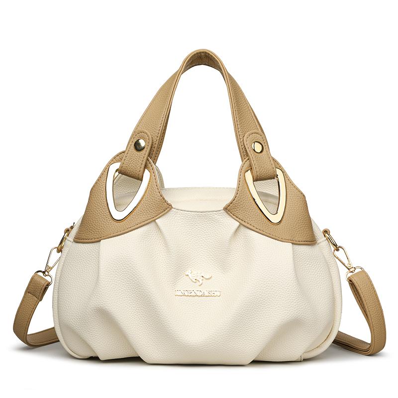 

Women s Retro Bag Large Capacity Shoulder Bag білий