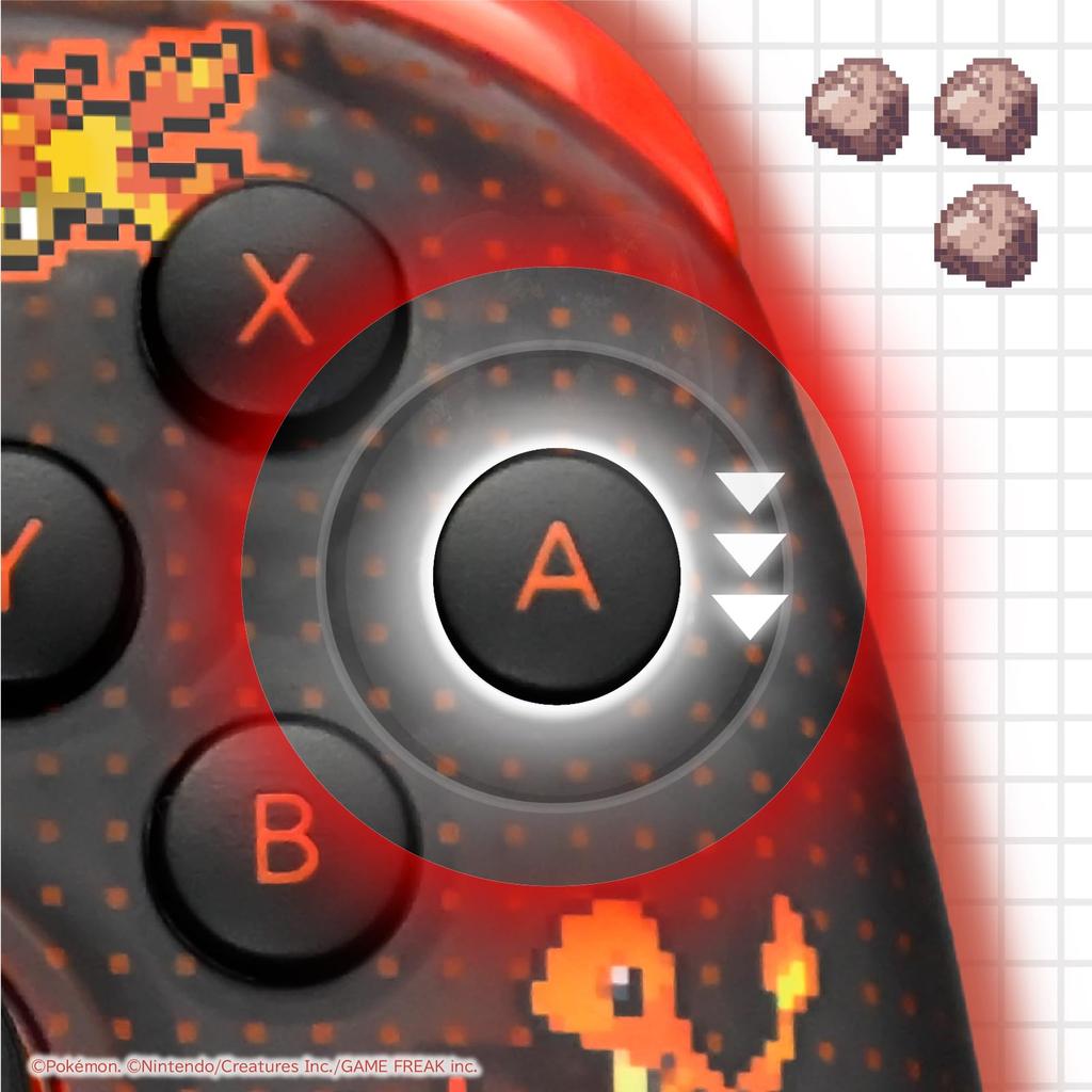 Licensed Pixel Art Series Wired Hori Pad TURBO for Nintendo 2 Pixel Red [Nintendo Product] Pokémon Switch™ - -