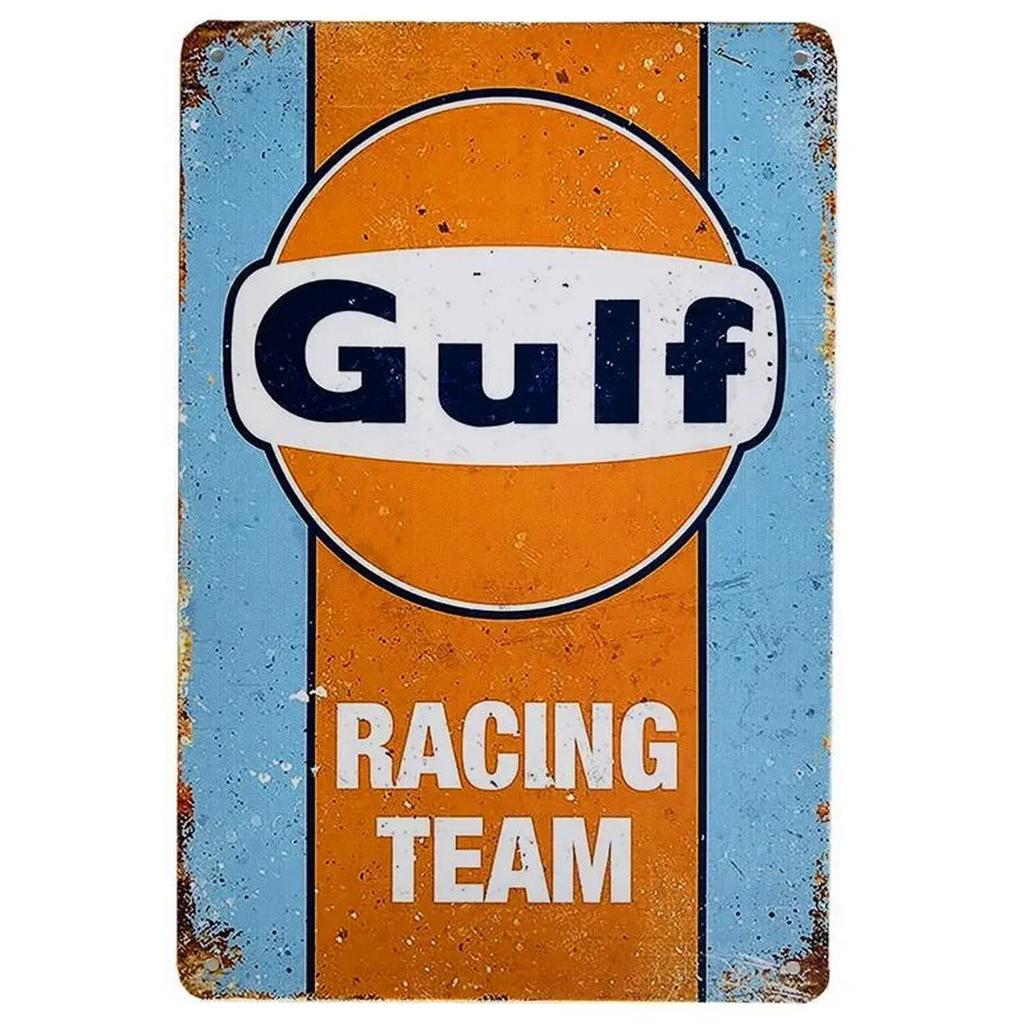 VintageStyle Motor Oil Gas Signs Esso STP Iron Painting Plaques Charming Decor for Cafe Man Cave Interiors