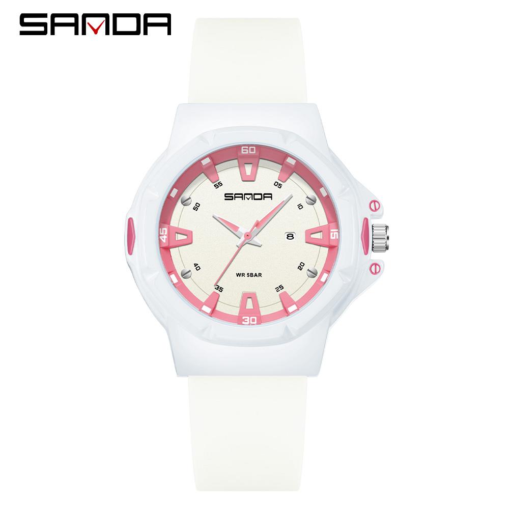 SANDA New 3260 Fashion Student Quartz Watch Waterproof Luminous Calendar Simple Women's Student Quartz Watch