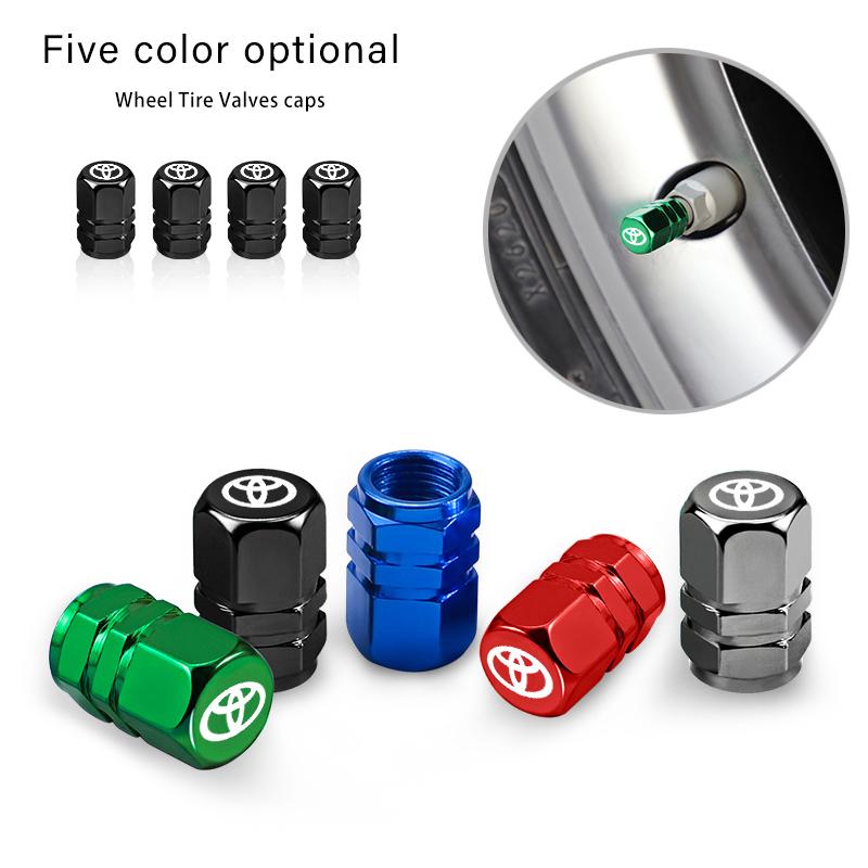 Car Wheel Tire Valve Caps Tyre Stem Covers Airdust Waterproof For Toyota Avanza Ractis Voxy Caldina Sequoia Highlander Prius CHR