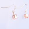 1 Pair Simple Geometric Cubic Crystal Earrings Women Square Hook Drop Earrings