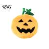 Soft Cat Chew Toy Halloween Pumpkin Toy, Squeaky Stuffed Self-entertainment Plush with Feathers for Indoor Cats