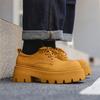 Fashion Mens Casual Leather Derby Shoes Men's Thick Sole Big Toe Trendy Designer Shoes Men Lace-up Heightened Shoe #6113-R