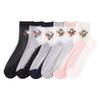5 Pairs Jacquard Glass Stockings Transparent Socks Casual Crystal Silk Stockings for Women