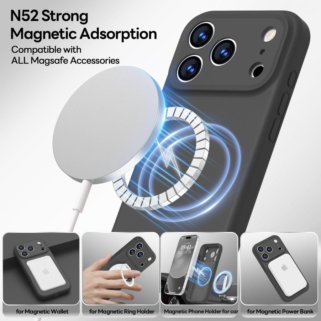 Compatible with the New iPhone 17 Pro Max Magnetic Liquid Silicone Phone Case, Apple 16 Full-coverage Shockproof Protective Case