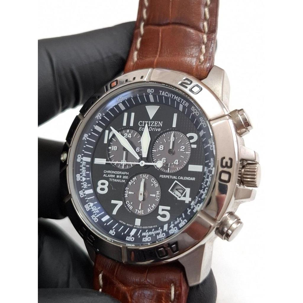 Used [Used Watch] CITIZEN Eco-Drive E820 Solar Watch Chronograph Perpetual Calendar, Working Condition