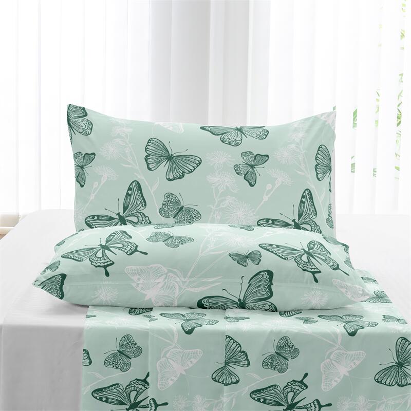 Kuup Printed Butterfly Duvet Cover Colored Bedding Set QUEEN Size Quilt Cover High Quality Skin Friendly Fabric Bedding Cover