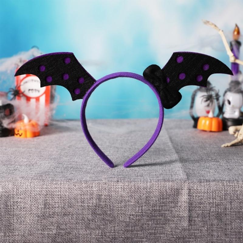 Cute Bat Wing Shape Hair Hoop Women Spa Wash Face Makeup Headband for Photoshoot Halloween Party Hair Accessories