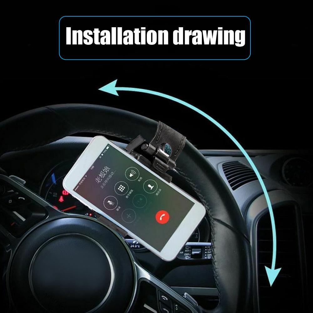 Car Auto Interior Steering Wheel Phone Holder Mobile Phone GPS Holders Mount Accessories Universal Interior Parts Accessory