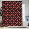 Modern Pink Black Geometric Print Shower Curtain for Bathroom Decor Customizable Sizes Available In Various Colors