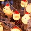 Colorful Led String Lights For Christmas Featuring Santa Snowman And Reindeer Designs