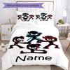 3pcs Custom Name Ninja Kidz Bedding Set Duvet Cover Closure Includes 1 Duvet Cover & 2 Pillowcases, Soft and Comfortable for All Seasons.