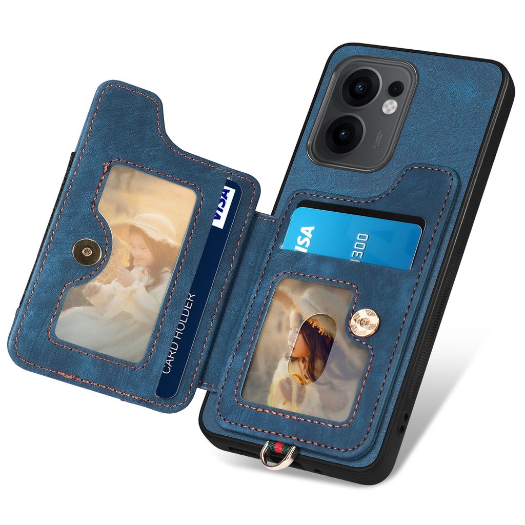 For Oppo Reno13 F 5G (Reno 13 FS 5G)/4G Retro PU Leather Back Cover with RFID Blocking Card Holder