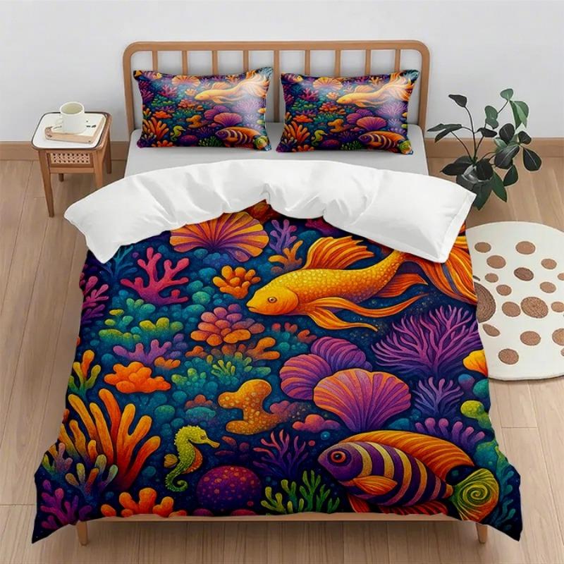 Digital Printing Quilt Cover Set 2Pcs/3Pcs Holiday Gift Household Quilt Cover Without Sheet (Quilt Cover + Pillowcase)