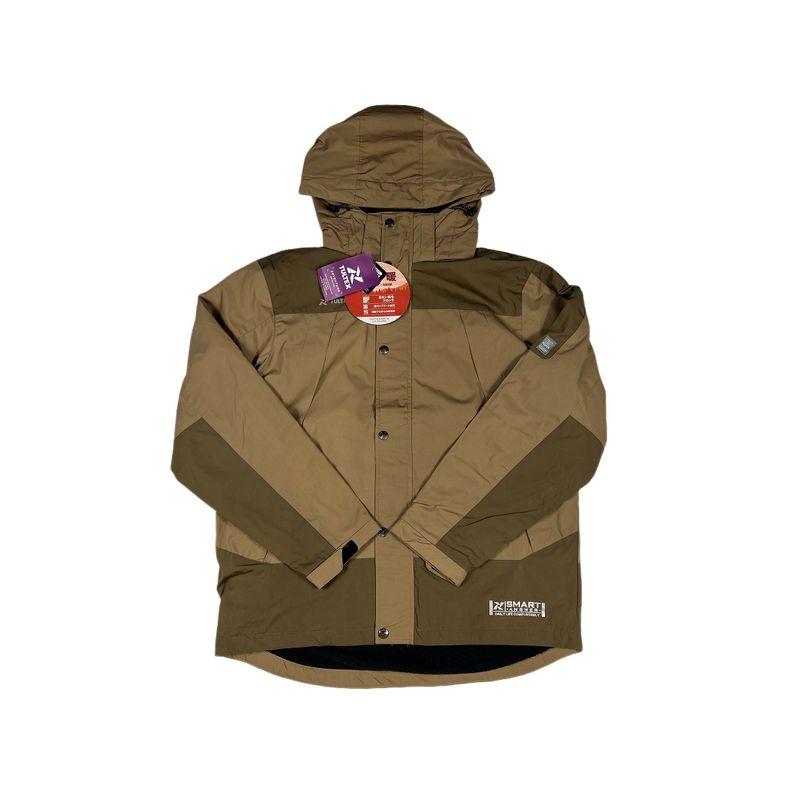 Japanese Single Male Autumn and Winter Thin Fleece-lined Outdoor Windproof Outwear Assorted Colors Retro Couple Hooded Lightweight Warm Windbreaker Khaki M