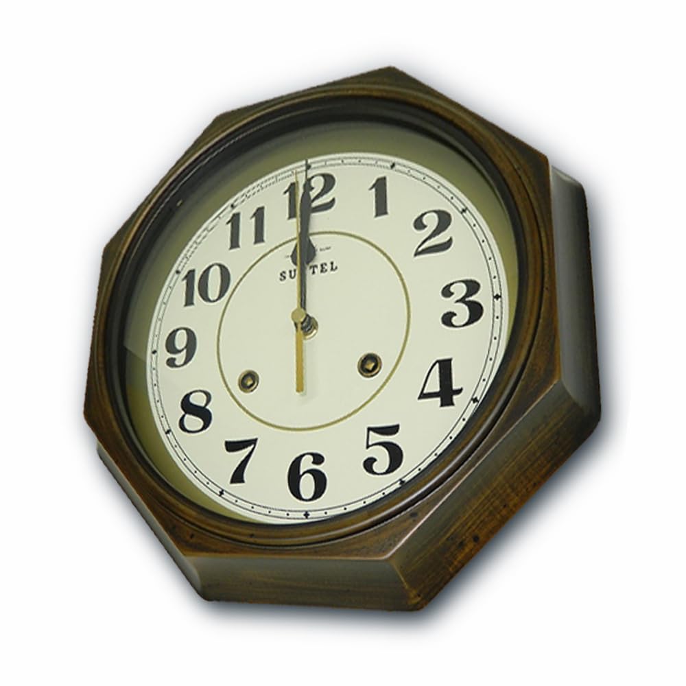 Santel Made In Japan EU Style Classical Wall Clock Antique Brown Radio-Controlled (Arabic Characters) DQL675-A