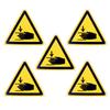 5pcs Triangle Warning Sign Sticker 2.5/5cm Alarm Logo Label Beware Hurting Heating Corrosion Poison Laser Bumping Self-Adhesive
