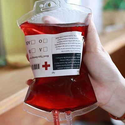 Borsa Medica Riutilizzabile in PVC da 350 ml per Sangue/Bevanda Energetica Halloween Vampiro Pochette Oggetti di Scena