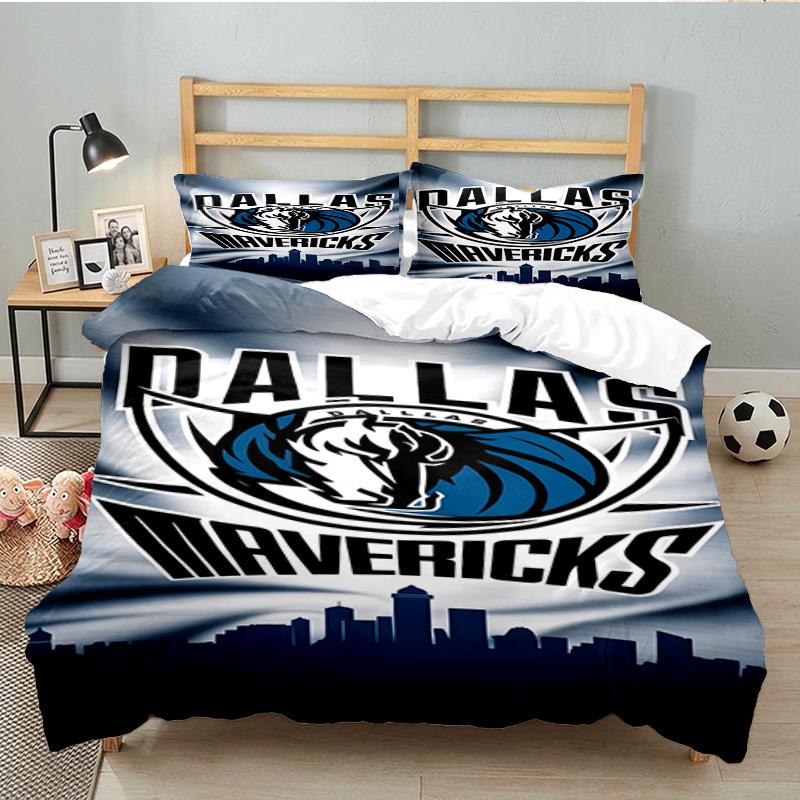 MAVERICKS LOGO Bedding Set 3pcs, High Quality Bedding Set Including 1pc Duvet Cover And 2pcs Pillowcases for Bedroom, Dormitory Gift