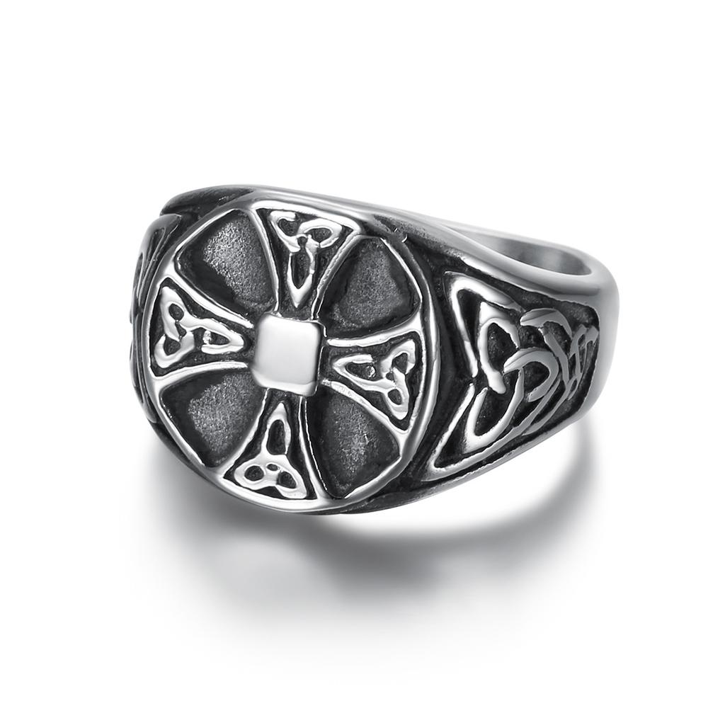 Trendy Cross Viking Men's Retro Ring