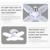 E27 Fan Shape Foldable 28W LED Bulb AC220V/110V Deformation for Home Ceiling Lights Warehouse and Garage White Leaf Light 6500K
