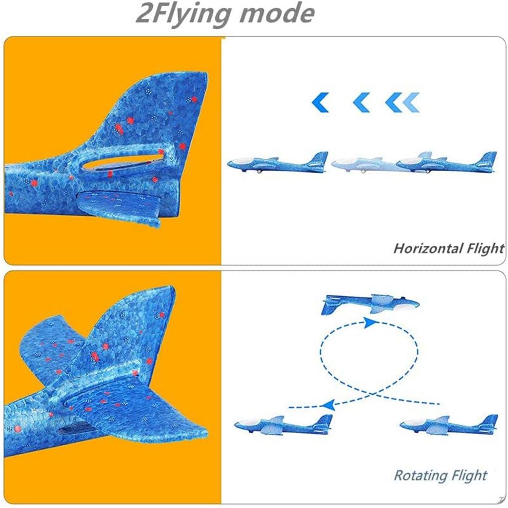 LED Airplane Toys, 13.8 IN Large Foam Glider Catapult Plane Outdoor Sport Flying Toy For Kids