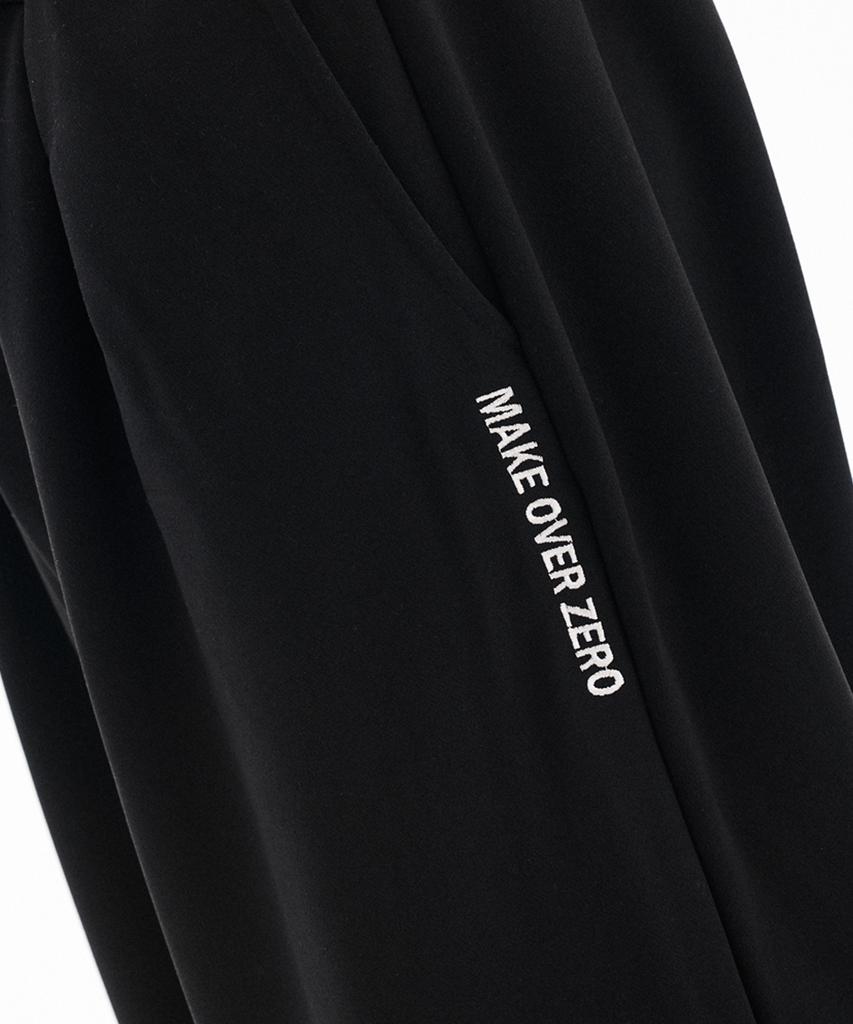 MOZMOZ One-Pleat Sweat Wide Training Pants Black